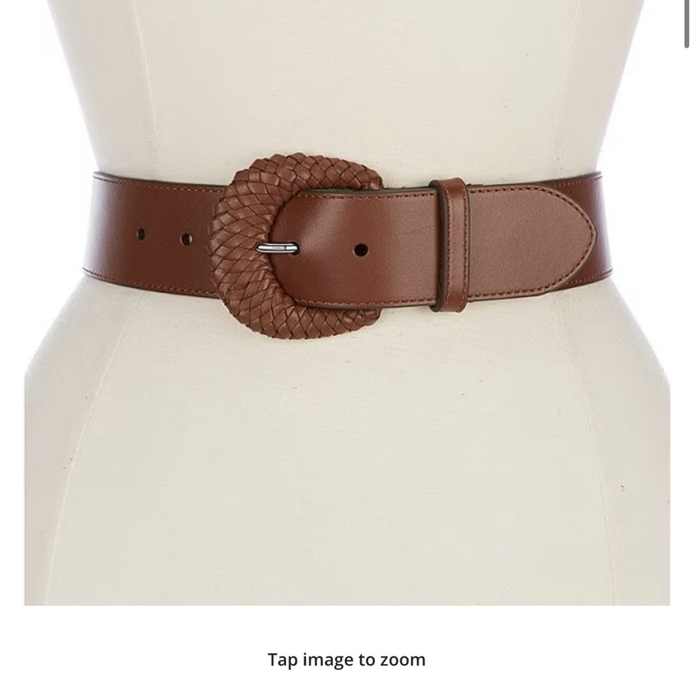 Polo by Ralph Lauren Brown Leather Belt with Decorative Buckle